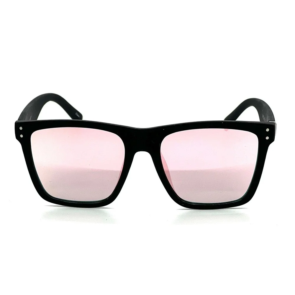 Black Frame Sunglasses Pink Mirrored Lens Square Fashion Sun Glasses‎ Lentes New